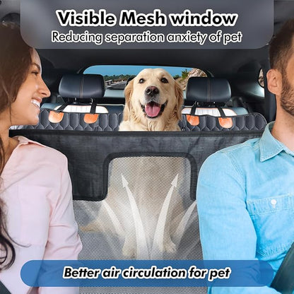 3-in-1 Convertible Dog Car Seat Extender &amp; Booster Seat – 400lb Capacity, Waterproof 600D Oxford with Hard Bottom, Scratch-Proof Hammock for Cars &amp; SUVs
