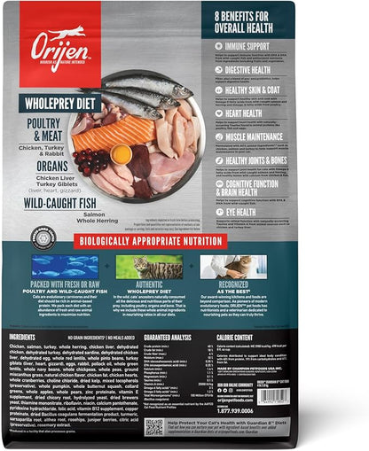 ORIJEN Guardian 8 Grain Free High Protein Premium Dry Cat Food 4lb Bag