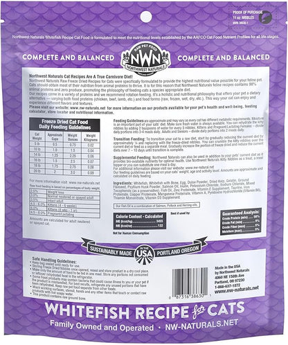 Northwest Naturals Freeze-Dried Whitefish Cat &amp; Kitten Food – Bite-Sized Nibbles, Healthy, Limited, Human-Grade Ingredients, All-Natural, High-Protein Raw Diet, Complete &amp; Balanced, Grain-Free – 11 oz