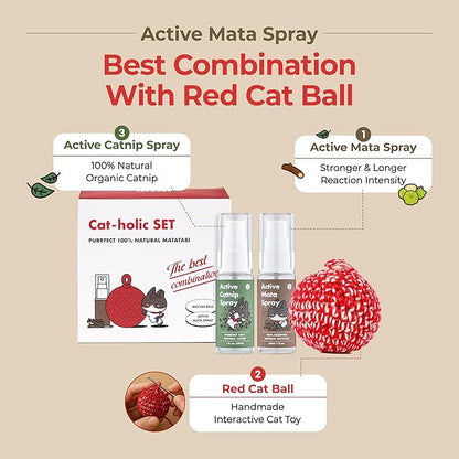 JAYU PET Active MATA Spray – 100% Natural Silvervine Spray for Cats, Liquid Catnip Alternative, Calming Spray for Indoor Kittens, Boosts Play &amp; Engagement, Reduces Stress (1 fl oz)