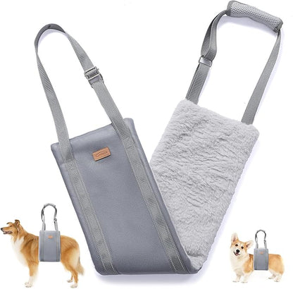 Dog Lift Harness for Medium Dogs - Adjustable Sling for Rear Legs, Hip Support for Canine Aid &amp; Cruciate Ligament Rehabilitation - Medium, Grey