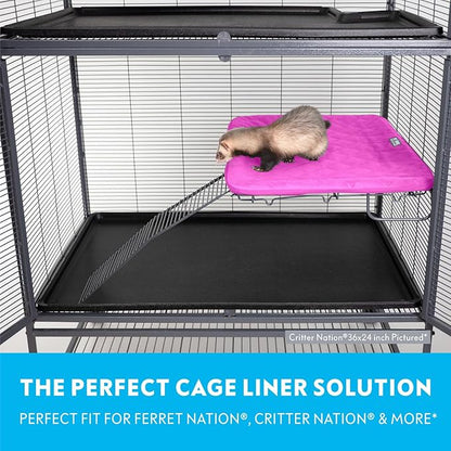 Paw Inspired Fitted Fleece Liner for Ferret Nation, Critter Nation Cage for Ferrets, Rats, Chinchillas, Hedgehogs &amp; Other Small Animals (Pink, Shelf Liner)
