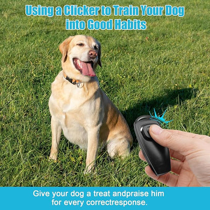 2-in-1 Dog Training Clicker Whistle for Training and Recall, Pet Training Accessories for Puppy, Cats, Horses &amp; Small Animals - 2 Pack with Lanyard, Reward and Train Your Pets Efficiently