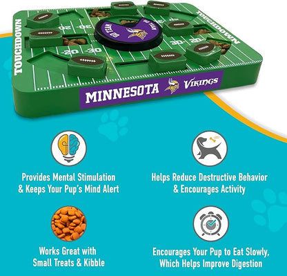 Pets First NFL Minnesota Vikings Large Puzzle Toy - New Size, Interactive Dog Treat &amp; Slow Feeding Puzzle