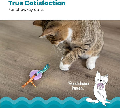 Catstages Kitty Chew Wheel, Dental Cat Toy with Catnip Oil, Teeth Cleaning, Healthy Chewing, Boredom Relief, Kicking &amp; Batting for Kittens and Adult Cats, Purple