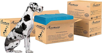 PETSWORLD Giant Dog Potty Pads, Odor-Eliminating, 36" x 36", Ultra Absorbent 5-Layer Leak-Proof Training Pads for Dogs &amp; Cats (36x36, 600 Count)