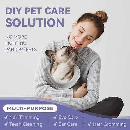 Dog Grooming Hammock Harness for Dogs &amp; Cats with Pet Nail Clipper Trimmer - Cat Hanger Sling for Trimming Clipping Nails- Dog Hammock Restraint Bag for Small Medium Large pet （ Grey M ）