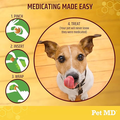 Pet MD Wrap A Pill Cheese &amp; Bacon Flavor Pill Paste for Dogs - Make a Pocket or Pouch to Hide Pills &amp; Medication - 8 oz