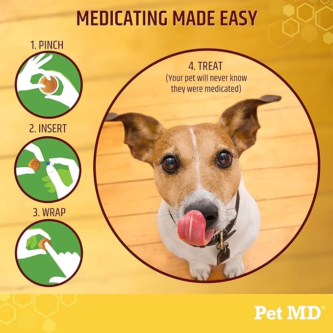 Pet MD Wrap A Pill Cheese &amp; Bacon Flavor Pill Paste for Dogs - Make a Pocket or Pouch to Hide Pills &amp; Medication 4.2 oz