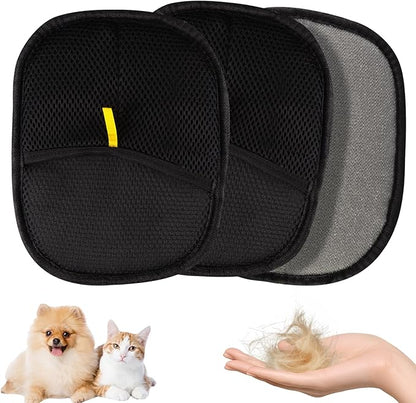 3 PCS Pet Hair Remover Electrostatic Gloves, Pet Hair Removal Gloves, Reusable Cat &amp; Dog Hair Remover for Couch, Furniture, Carpet, Car Seat, Animal Fur Removal Tool, Cat Grooming Gloves
