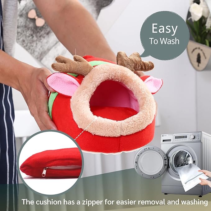 JanYoo Ferret Bed - House Hide &amp; Cage Accessories (S, Reindeer)
