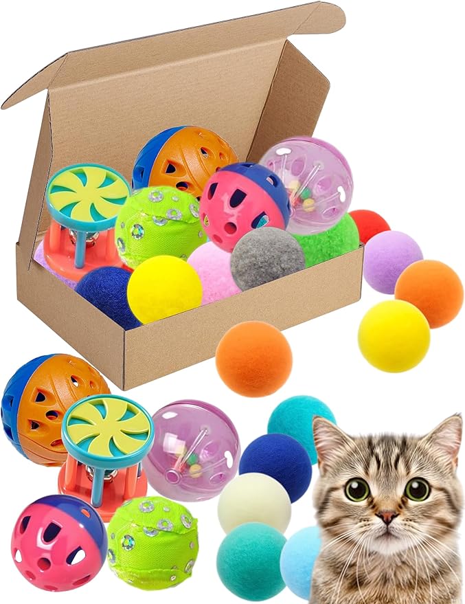 15-Pack Cat Toy Balls for Indoor Cats and Kittens (1.5&