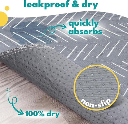 NALALAS Large Washable Pee Pads for Dogs | Reusable, Waterproof &amp; Ultra Absorbent Puppy Pads | Dog Pee Pads, Anti-Slip, Leakproof &amp; Quick Dry Pet Training Mat | Whelping Pad, Puppy Mat &amp; Crate Pad