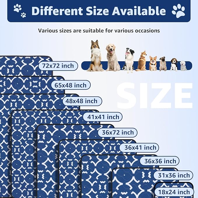 LOOBANI Reusable Pee Pads for Dogs: 2 Pack 36"x 41" Super Absorbent Washable Puppy Pads Non-Slip Whelping Pad Dog Playpen Mat, Waterproof &amp; Leakproof Dog Training Pads for Floor, Crate, Potty