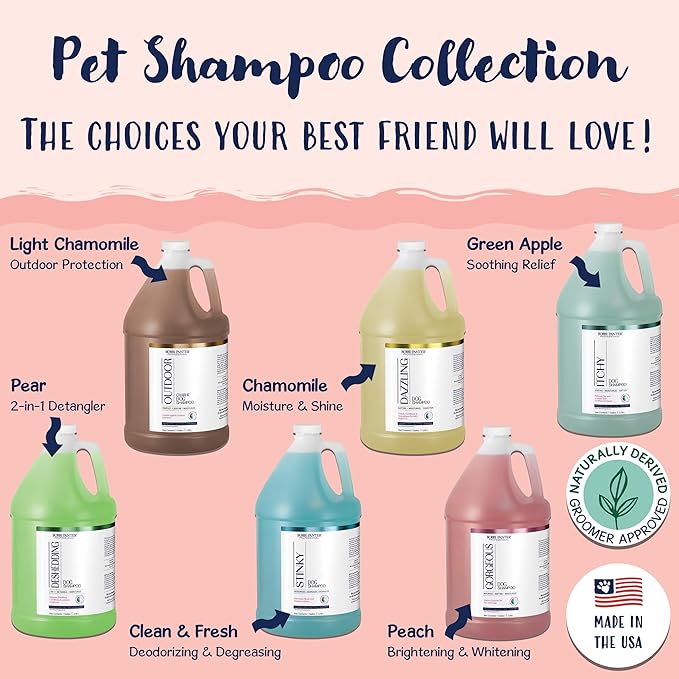 Bobbi Panter Gorgeous Dog Shampoo for Natural Brightening &amp; Whitening, Naturally Derived Ingredients, Tear-Free, Salt-Free, Paraben-free, pH-Balanced, Peach Scent, 20:1 Concentrated Formula, 13 oz