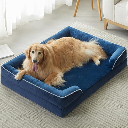 WNPETHOME Dog Beds for Large Sized Dogs, Washable Orthopedic Dog Couch Sofa Bed with Waterproof Lining &amp; Non-Skid Bottom for Pet Sleeping
