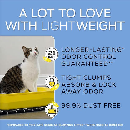 Purina Tidy Cats LightWeight 4-In-1 Strength Multi-Cat, Odor control, Clumping, 99.9 Percent Dust Free Cat Litter - 17 lb. Box