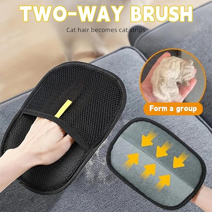 Pet Hair Removal Glove for Cats &amp; Dogs, Upgrade Efficient Grooming Gloves for Pet Hair, Electrostatic Pet Hair Remover for Hair Removal, Reusable Pet Hair Remover Glove (4pcs)