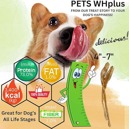 Beef Tendon Dog Treats, Single Ingredient, 100% Natural, Grass-Fed, Long-Lasting Rawhide-Free Chews, Collagen Protein, Dental &amp; Joint Support, 4 oz, Safe &amp; Grain-Free Snack