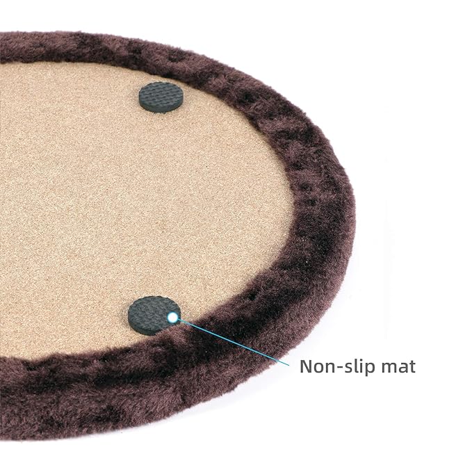 Happi N Pets Original Cat Self Groomer, Arch Grooming Brush wtih Heavy Wooden Scratching Pad, Rubbing Post &amp; Toy, Cat Face Scratchers Body Massager, Cat Scratchers for Indoor Cats, Brown