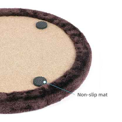 Happi N Pets Original Cat Self Groomer, Arch Grooming Brush wtih Heavy Wooden Scratching Pad, Rubbing Post &amp; Toy, Cat Face Scratchers Body Massager, Cat Scratchers for Indoor Cats, Brown