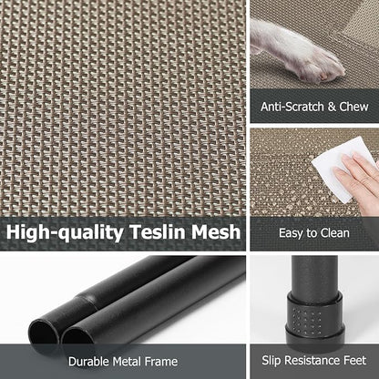 Elevated Dog Bed Outdoor, Medium Raised Cooling Dogs Cot, Lifted Pet Beds with Durable Breathable Teslin Mesh, Pet&
