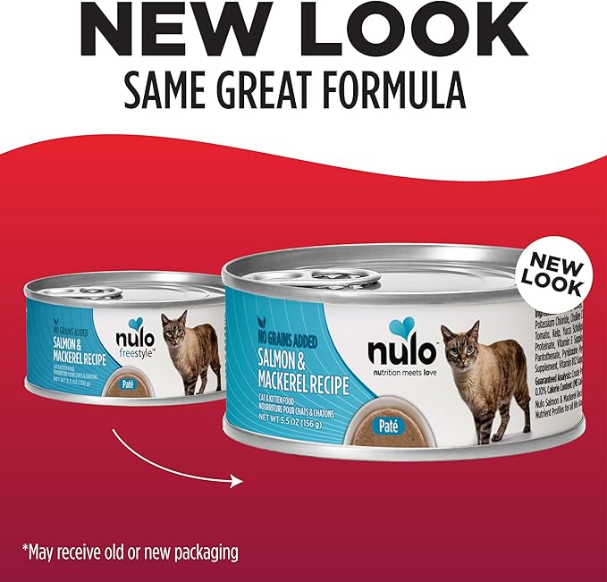 Nulo Salmon &amp; Mackerel Recipe Pate Wet Canned Cat Food, 5.5 Ounce (Pack of 24)