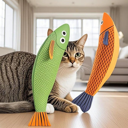 Cat Toys for Bored Indoor Adult Cats - Catnip Toys for Mental Stimulation, Interactive &amp; Durable Kicker Toys for Solo Play, Best for Lazy or Senior Cats(Green