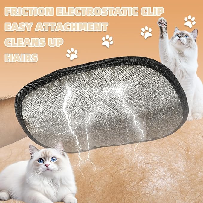 Pet Hair Remover Gloves for Cats &amp; Dogs, Electrostatic Pet Hair Removal Gloves Brush for Pets Hair, Pet Hair Clean Up，Pet Hair Remover for Furniture