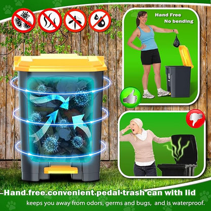 Outdoor Dog Poop Trash Can with Pooper Scooper &amp; 60 Free Poop Bags -15 L/4 Gallon Dog Waste Trash Can Pet Waste Disposal Station with Inner Bucket - Metal Dog Pooper Scooper Great for All Sized Dogs