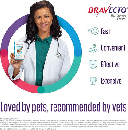 BRAVECTO Chew for Dogs, Flea &amp; Tick, 1 Chew, 12 Week Supply, 4.4-9.9 lbs., Yellow Box