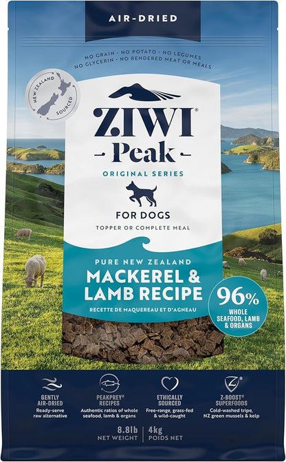 ZIWI Peak Air-Dried Dog Food – Mackerel &amp; Lamb - All Natural, High Protein, Grain Free, Limited Ingredient w/ Superfoods (140.8oz)