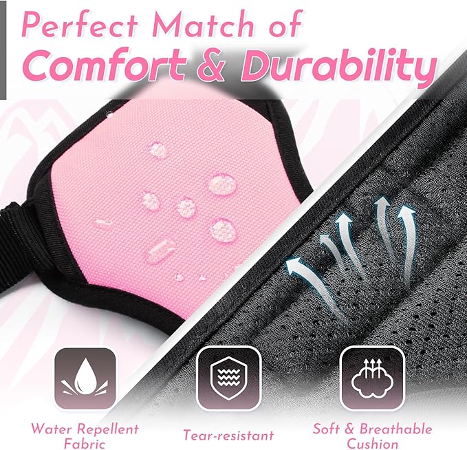 Eagloo Dog Harness Large Breed, No Pull Service Vest with Reflective Strips and Control Handle, Adjustable and Comfortable for Easy Walking, No Choke Pet Harness with 2 Metal Rings, Pink, XL