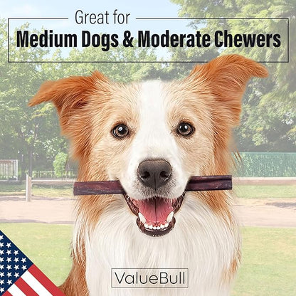 ValueBull USA Collagen Sticks for Dogs, 6 Inch Medium Chews, Natural Long-Lasting Dog Treats, 50 Count - Promotes Joint, Skin &amp; Coat Health with Glucosamine and Chondroitin