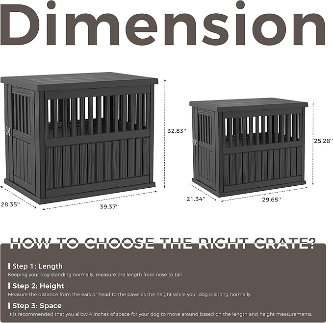 Dog House - Resin Outdoor Dog Kennel with Ventilated Design, Waterproof Dog Bed Shelter for Backyard, Garden &amp; Patio