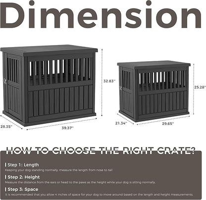 Dog House - Resin Outdoor Dog Kennel with Ventilated Design, Waterproof Dog Bed Shelter for Backyard, Garden &amp; Patio