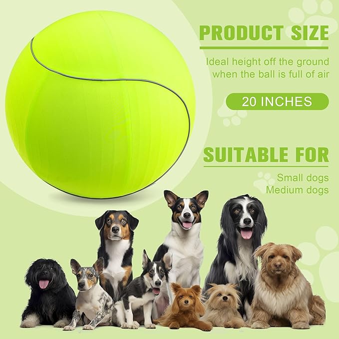 Herding Ball for Dogs &amp; Horses - 20" with Cover Large Green Ball with Pump