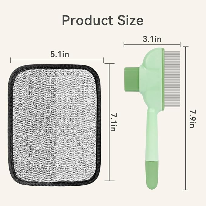 Pet Hair Removal Kit – Static Hair Removal Glove &amp; Shedding Comb for Cats &amp; Dogs, Removes Hair from Clothing, Furniture, Carpets &amp; Bedding, Tackles Tangles, Fleas &amp; Dander