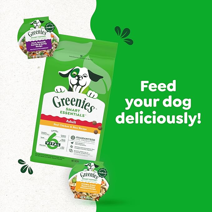 Greenies Smart Topper High Protein Wet Mix-in for Dogs, Duck, Broccoli, Carrots &amp; Barley Recipe in Vitabroth Broth - Bone Broth + Vitamins E &amp; B1, 10 Count