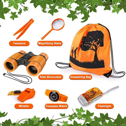 Kids Explorer Kit &amp; Bug Catcher Kit, Camping Gear for Kids, Outdoor Exploration Set with Backpack &amp; Binoculars, Ideal Outdoor Adventure Toys for Boys Girls 3-12