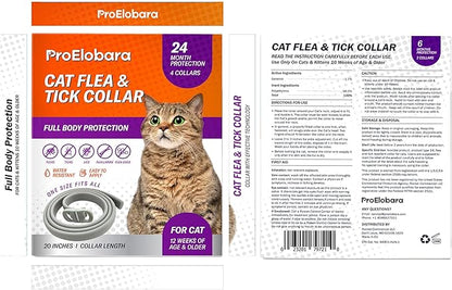 Flea and Tick Prevention Collars for Cats: Effective Pet Flea &amp; Tick Treatment for Cats - Waterproof Adjustable Flea Tick Collars for Large &amp; Small Cat, Outdoor Fleas Ticks Control for Kittens 4 Pack