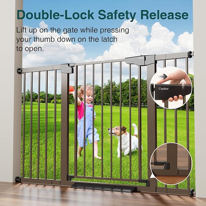 Cumbor 29.7-54.2" Wide Baby Gate for Stairs, Mom&