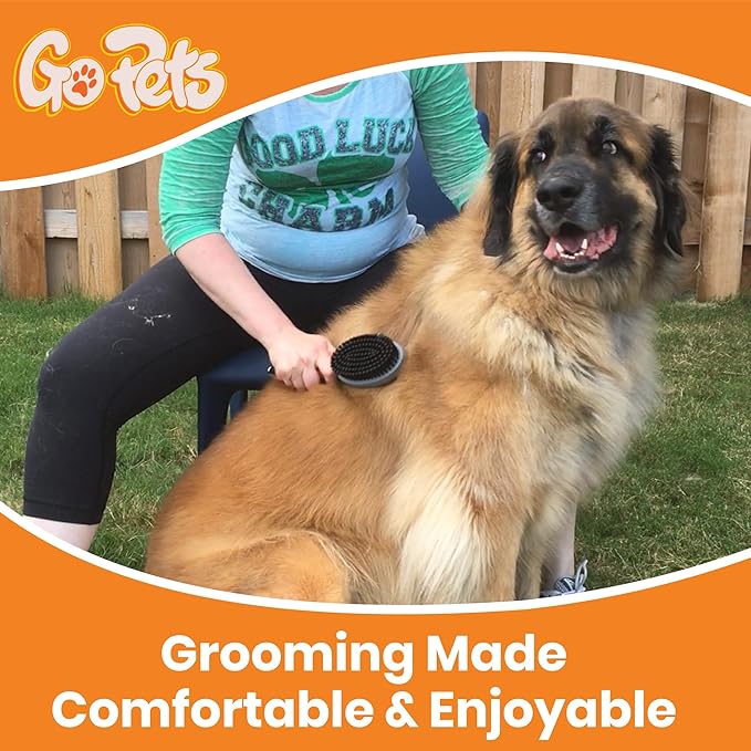 GoPets Double-Sided Pin &amp; Bristle Brush, Dog &amp; Cat Grooming Brush for Detangling, Shedding Control, Fur &amp; Dirt Removal, Smooth &amp; Efficient Pet Grooming for Healthy Coat, Comfortable Ergonomic Handle