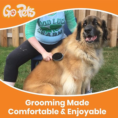 GoPets Double-Sided Pin &amp; Bristle Brush, Dog &amp; Cat Grooming Brush for Detangling, Shedding Control, Fur &amp; Dirt Removal, Smooth &amp; Efficient Pet Grooming for Healthy Coat, Comfortable Ergonomic Handle