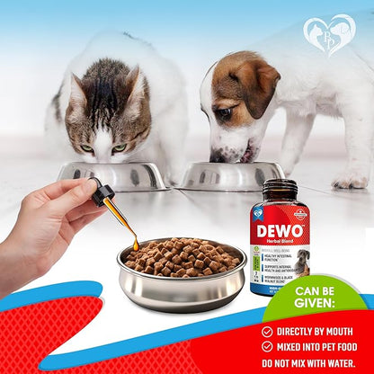 Natural Intestinal Defense for Dogs &amp; Cats – Herbal Cleanse with Wormwood, Black Walnut – Promotes Healthy Gut &amp; Flora Balance – Advanced Broad Spectrum Formula – Made in USA