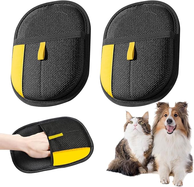 Pet Hair Remover Glove for Cats &amp; Dogs, Electrostatic Pet Hair Removal Gloves, 2PC Upgrade Reusable Pet Hair Remover Glove, for Furniture, Carpet, Car Seat, Pet Grooming