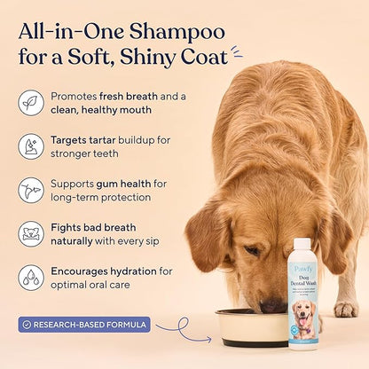 Pawfy Dog Breath Freshener with Specialized Dental Care Formula | Dog Teeth Cleaning &amp; Mouthwash | Helps Freshen Dogs Breath with Easy Water Additive | Supports Plaque and Tartar Control