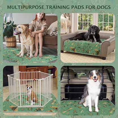 IEUUMLER Washable Pee Pads for Dogs, 1 Pack Insect Pattern Reusable Waterproof Puppy Potty Pads, Non-Slip Absorbent Pet Training Pads for Playpen Crate Bed EU014