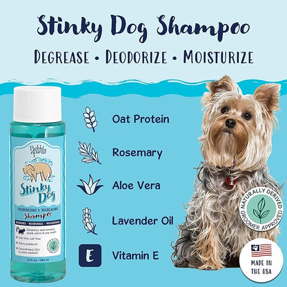 Bobbi Panter Dog Shampoo - Made in USA - All Natural Formula for Heavy Duty Deodorizing &amp; Degreasing - Concentrated 25:1 for Professional Groomers - Fresh Clean Scent, 13 Oz