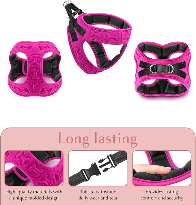 Comfort fit Step-in Dog &amp; Puppy Harness - Comfortable All Weather Dog Vest Harness: Adjustable, Soft Padded, Easy to Put-on for Small, Medium-Sized Dogs.